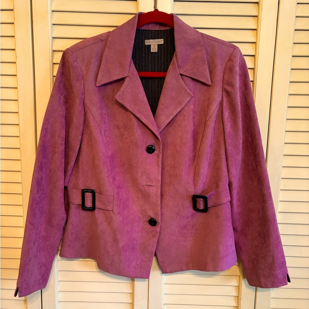 Kim Rogers Violet Blazer with Black Accents